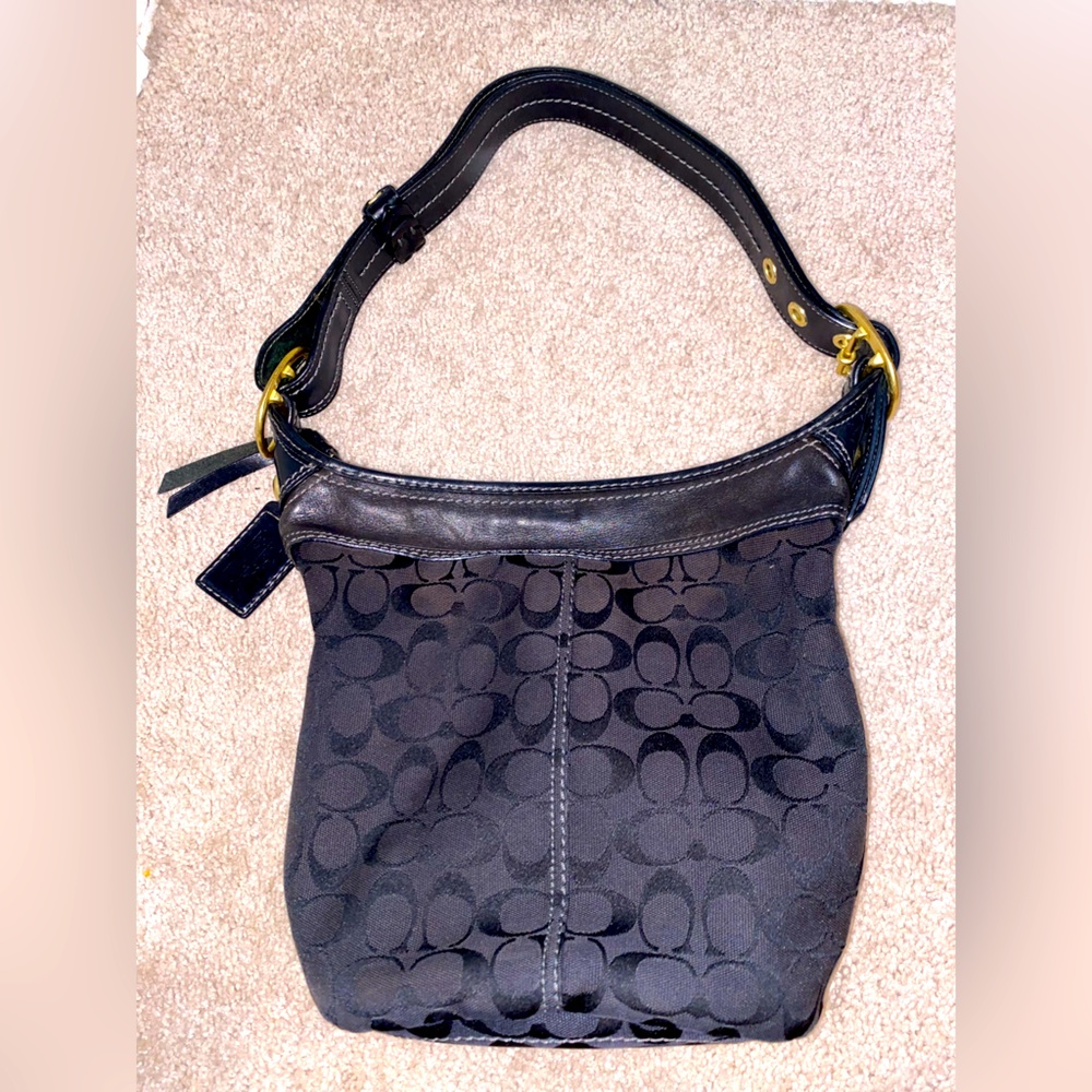 AUTHENTIC VINTAGE COACH SIGNATURE DUFFLE BLEEKER HOBO,BAG, STYLE #11437 - Picture 2 of 5